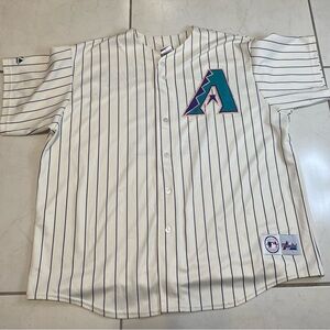 Majestic Arizona Diamondbacks World Series 2001 MLB Jersey XXL White pinstripe